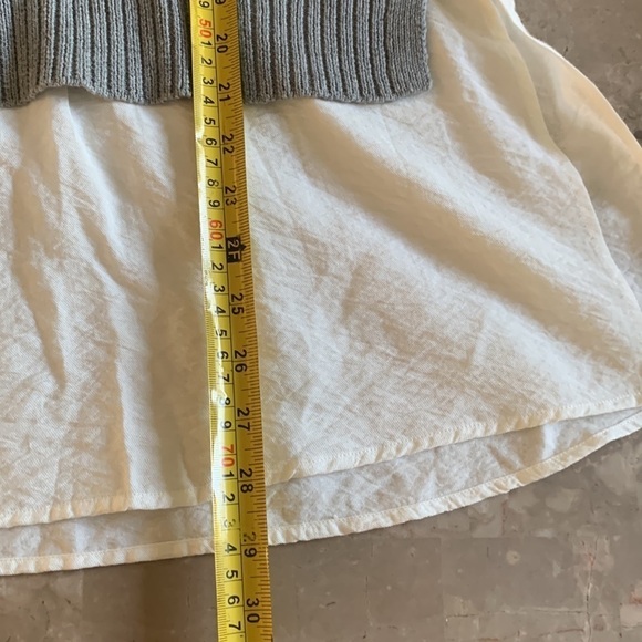 Two by‎ Vince Camuto Layered Sweater cable knit gray white size M winter fall - Picture 11 of 12